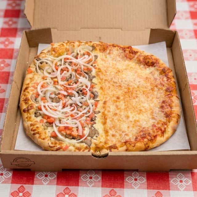 Half & Half Pizza.